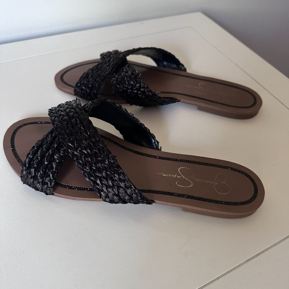 Jessica Simpson Elaney Sandal Black Raffia - Picture 3 of 5